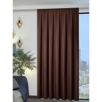 Perle 1/2 Pileli Keten Dokulu Kahverengi Modern Fon Perde – Ütü Gerektirmez - 100 x 260 cm