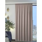 Perle 1/2 Pileli Keten Dokulu Taş Rengi Modern Fon Perde – Ütü Gerektirmez - 60 x 250 cm