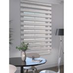 Perle Açık Gri Renk Bambu Stor Zebra Perde Yüksek Kalite Alüminyum Kasa - 140 x 200 cm