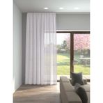 Perle Beyaz Renk Keten Görünümlü Düz Tül Perde Ütü Istemez - 200 x 270 cm