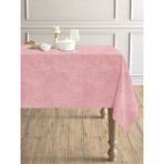 Perle Daily Series Kadife Dokulu Buğulu Gül Rengi Masa Örtüsü - 130 x 130 cm - Pembe