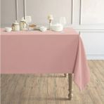 Perle Daily Series Kadife Dokulu Buğulu Gül Rengi Masa Örtüsü - 150 x 260 cm - Pembe
