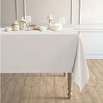 Perle Daily Series Kadife Dokulu Ekru Renk Masa Örtüsü - 150 x 260 cm
