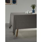 PERLE Gri Renk Keten Dokulu Masa Örtüsü - 150 x 260 cm