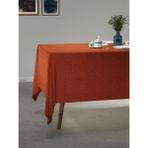PERLE Kiremit Rengi Keten Dokulu Masa Örtüsü - 150 x 260 cm