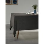PERLE Koyu Gri Keten Dokulu Masa Örtüsü - 150 x 260 cm