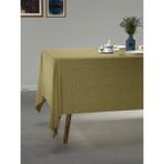 PERLE Yağ Yeşili Keten Dokulu Masa Örtüsü - 130 x 130 cm