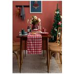perlina home Yılbaşı Şıklığı Ekose Kırmızı Runner (45 X 140 )