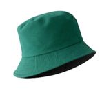 Perlotus Çift Taraflı Bucket Kova Balıkçı Şapka Unisex%100 Pamuklu Siyah İç Astarlı Dörtmevsim Mevsim Kullanım, Geniş Siperli Güneş Koruma Yeşil