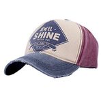 Perlotus Mavi Bordo Jewel Shine Eskitme Beyzbol Spor Şapka Unisex Kadın Erkek Ayarlanabilir Vintage