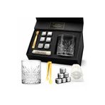 PERLOTUS Premium 345 cc Kristal Bardak ve Çelik Buz Küpü Seti Gıdaya Uygun Çelik Küp Gold Maşa