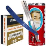 Perma Sharp Berber Jileti 100'lü Paket, Arko 75g Tıraş Sabunu, Ali Bıyıklı Ustura Seti