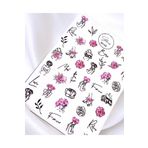 Permbe Gül Ve Insan Desenli Tırnak Dövmesi Tırnak Tattoo Nail Art Tırnak Sticker ScaNM21