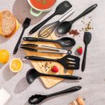 Perotti 15678 Kitchenmate Lucy Black 10 Parça Silikon Spatula Seti