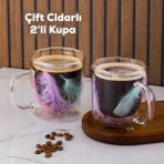 Perotti 16792 Double Feather Çift Cidarlı Kupa 2 Adet 300 ml - 250 ml