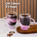 Perotti 16796 Double Feather Çift Cidarlı Kupa 2 Adet 350 ml - Açık Pembe