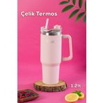 Perotti 17236-2 Colte V2 Paslanmaz Çelik Sporcu Termos Bardak Matara Pembe 1,2 Lt