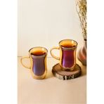 Perotti Amber 2'li Isıya Dayanıklı Çift Cidarlı Kulplu Cam Çay Bardağı 150 ml