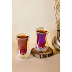 Perotti Colors 2'li Isıya Dayanıklı Çift Cidarlı Cam Çay Bardağı 150 ml