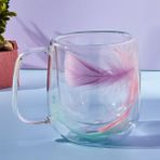 Perotti Double Feather Çift Cidarlı Kupa 200 ml - Şeffaf - 1 Adet