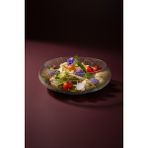 Perotti Lamon Dev Boy Üfleme Cam Salata Kasesi - İskandinav Tarz Meyvelik Kase 30 Cm - Şeffaf