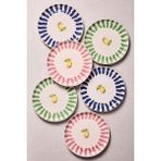 Perotti Limone Pasta Tabağı 21 cm Seramik Modern Desen 6 Kişilik Çok Renkli Takım