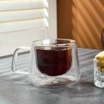 Perotti Lineo Short Çift Cidarlı Kupa 200 ml - Şeffaf
