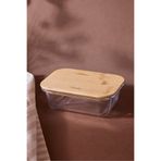 Perotti Locky Bamboo 370 ml Dikdörtgen Cam Saklama Kabı