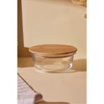 Perotti Locky Bamboo 390 ml Yuvarlak Cam Saklama Kabı