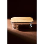 Perotti Locky Bamboo 640 ml Dikdörtgen Cam Saklama Kabı