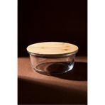 Perotti Locky Bamboo 640 ml Yuvarlak Cam Saklama Kabı