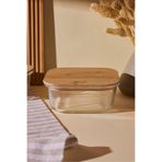 Perotti Locky Bamboo 800 ml Kare Cam Saklama Kabı