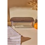 Perotti Locky Wood 1050 ml Dikdörtgen Cam Saklama Kabı