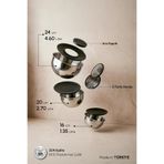 Perotti MixMate 9 Parça Rendeli Paslanmaz Çelik Karıştırma ve Saklama Kabı Seti (16-20-24 cm) Metal
