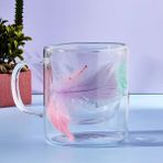Perotti Perotti double Feather Çift Cidarlı Kupa 300 ml - Şeffaf