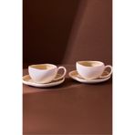 Perotti Roma Beige 4 Parça 2 Kişilik Porselen Kahve-Çay Fincanı Takımı 200 ml