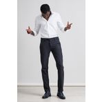 Perpant Slimfit Bitik Kareli Beli Lastikli Ve İplikli Kışlık Kumaş Jogger Pantolon LACİVERT 50