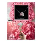 Perry Accesories swa kuğu kolye hiç çıkarma kolyesi pembe kuğu ve sonsuzluk gülü sevgiliye hediye set doğum günü