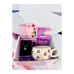 perry accessories KARARMAZ ÇELİK KUTUP YILDIZI KOLYE VE AMETİST DOĞAL TAŞ BİLEKLİK VE KUPA SEVGİLİLER GÜNÜ SET