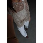 Perry Boutique Kadın Payet İşlemeli File Bluz