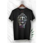perseusshopping Mitoloji Medusa Baskılı Siyah Unısex Tişört GNC 79