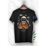 perseusshopping Teddy Bear Nasa Tasarım Baskılı Siyah Tişört GNC 229