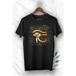 perseusshopping Unisex Siyah Antik Mısır Horus'un Gözü Baskılı Tişört GNC 20