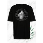 perseusshopping Unisex Siyah Oversize Mitoloji Şarap Tanrısı Dionysos Heykel Baskılı Tişört OVR 143