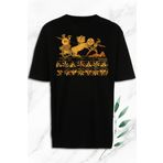 perseusshopping Unisex Siyah Oversize Mitoloji Truva Prensi Hektor Baskılı Tişört OVR 133