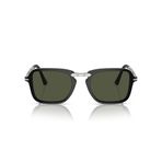 Persol Erkek PO3330S Dikdörtgen Güneş Gözlüğü, Siyah, 51 mm, Siyah, 51 mm