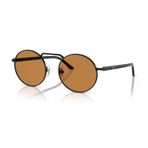 Persol PO 1019S 107853 53 Unisex Yuvarlak Siyah Metal Güneş Gözlüğü