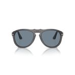 Persol Po0649 Aviator Güneş Gözlüğü, Şeffaf Gri/Mavi, 56 mm
