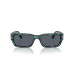 Persol Po3347s Adrien Dikdörtgen Güneş Gözlüğü, Mavi Havana/Mavi, 55 mm