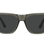 Persol Üniseks Güneş Gözlüğü Siyah Çerçeve, Yeşil Lensler, 55MM, Opal Duman/Koyu Gri Polarize, 55 mm